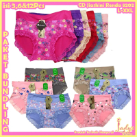 Lady's House - PAKET HEMAT 1 LUSIN Celana Dalam JIASHINI Renda Motif Cantik CD Wanita Dewasa 8202 Fi
