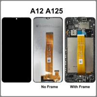For Samsung Galaxy A12 LCD SM-A125F SM-A125F/DSN LCD Display Touch Screen For Samsung A125 LCD Screen Replacement With Frame