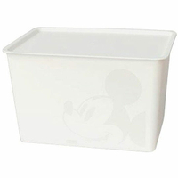 小禮堂 迪士尼 米奇 日製 方形塑膠拿蓋收納箱 玩具箱 衣物箱 17L (L 白 大臉)
