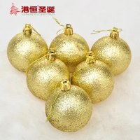 Christmas Tree Decoration 6-8cm Sticky Gold Pink Gold Christmas Ball Gold Pink Ball Flash Ball 100g