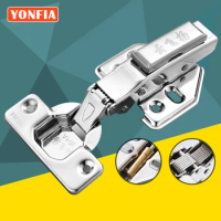 YONFIA Stainless Steel 304 Hydraulic Clip On Detachable Cabinet Hinges Damper Buffer Soft Close Kitchen Cupboard Furniture Hinge