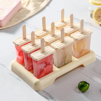 Ice Cream Popsicle Mold DIY Ice Cream Machine Homemade Ice Box with Plastic Stick Ice-lolly Mold Ice Cube Tray Kitchen Gadgets