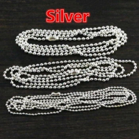 5pcs/lot 3 Size 1.5mm and 2.0mm and 2.4mm Silver Plated Ball Beads Chain Necklace Bead Connector 65cm(25.5 inch)