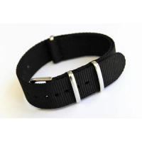Tali Jam Tangan - Nato Nylon Strap - 22mm Black 02RR Hitam Original