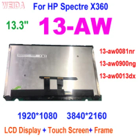 13.3'' HP 13-AW LCD For HP Spectre X360 13-AW Series LCD Display Touch Screen Digitizer Assembly Frame 13-aw0081nr 13-aw0900ng