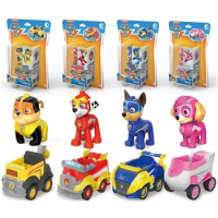 Paw Patrol Building Blocks Pull Back Vehicle Animation Hot Selling Product Chase Skye Marshall Doll Cartoon Cars Children's Toys