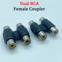 1/2Pcs Dual RCA Female To Female Coupler AV Audio Cable Connector Lotus Straight-Through 2xRCA to 2xRCA Socket RCA Plug Adapter