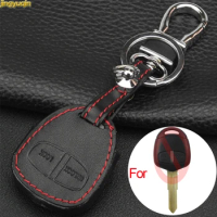 Jingyuqin 2/3 Buttons Leather Car Key Case Cover for Mitsubishi Asx Pajero Colt LANCER Grandis Sport Remote Keychain Protector