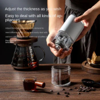 Electric Coffee Grinder for Household Small Coffee, Stainless Steel Portable Hand Grinder, Fully Automatic Coffee Grinder Tamper