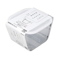小禮堂 INOMATA 塑膠方形可微波雙層保鮮盒 900ml (透明款)