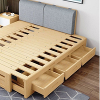 全实木伸缩床抽拉床拼接床拖床现代简约小户型多功能储物床母子床