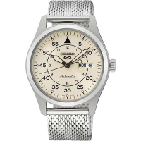 SEIKO 精工 5 Sports 系列 時尚飛行錶機械米蘭錶帶 米色-男錶(SRPH21K1)39.4mm-SK008