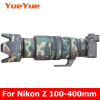 For Nikon Z 100-400mm F4.5-5.6 VR S Waterproof Lens Camouflage Coat Rain Cover Lens Protective Case Nylon Guns Cloth 100-400