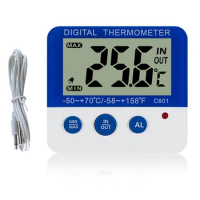 Led Fridge Freezer Digital Thermometers ℃/℉ Temperature Humidity Meter With Led Indicator Alarm Function 1.5V Measuring Tools