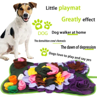 New pet smelling mat Puzzle play Smelling mat hide food exercise training purple flower color