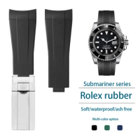 20mmArc mouth rubber silicone strap for Rolex submariner116610LV/116610LN/116613LN/daytona m126500LN Soft waterproof bracelet