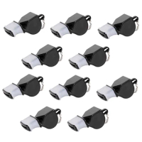 10 PCS Professional Whistle Soccer Basketball Referee Whistle Black Outdoor Sport High Quality Big Sound Whistle Seedless