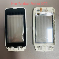 TouchScreen For Nokia Asha 311 Touch Screen With White Frame Digitizer Sensor Outer Glass Lens Panel