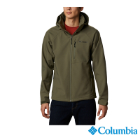 Columbia 哥倫比亞 男款-防潑立領軟殼外套-軍綠 UWE68850AG/IF