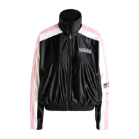 【adidas 愛迪達】ABRK TRKTOP 女 立領外套 運動外套 防風 休閒穿搭 黑白粉(IW5579)