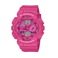 CASIO 卡西歐 G-SHOCK 細緻設計 獨特個性 金屬錶圈 紫粉色 GMA-S140PP-4A_45.9mm