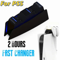 For Playstation 5 Controller Charger Station For Sony PS5 Dual Fast Charger Dualsense Controllers with USB C Cable For PS5 Game
