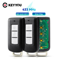 KEYYOU Smart Remote Key 433Mhz ID46 Chip For Mitsubishi Lancer Outlander 2008-2018 ASX 2013-2015 G8D-644M-KEY-E Fob 2 3 Buttons