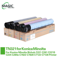 4สีตลับหมึก TN321สำหรับ Konica Minolta Bizhub C364e C221 C281 C221S C7128 C284e C7822 C7828 C7122เครื่องพิมพ์