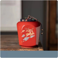 防潮密封陶瓷茶葉罐【中國紅】 大號