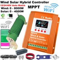12V 24V 48V 3000W 5000W Wind Solar Hybrid Controller 80A 160A Solar Panel Wind Turbine MPPT Board Battery Charging Regulator