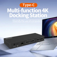 USB Type C Dock Displaylink Three 4K Dual HDMI Adapter Hub Laptop Docking Station For Lenovo ThinkPad HP Dell XPS M1 M2 MacBook