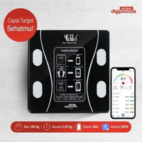 Taffware Digipounds Timbangan Badan Digital Scale 50g 180kg - SH-Y01 Hitam