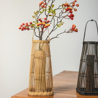 異興竹制花器花藝茶道中式擺件創意日式禪意茶室書房裝飾竹編花籃