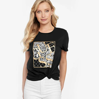 Women เสื้อยืด รุ่น QBOI05K00Q3 สีดำ