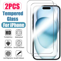 2PCS Tempered Glass For iPhone 14 13 15 12 11 Pro Max 13 12 Mini Screen Protector for iPhone 15 14 Plus XR XS Max SE 2020 Glass