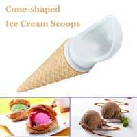 Cone-shaped Ice Cream Scoops,No-Slip Handle Frozen Yogurt Melons Baller Maker,Fruit Cookies Doughs Ball Tool,Kitchen Accessories