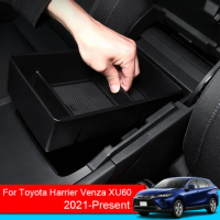 Car Central Armrest Storage Box For Toyota Harrier Venza XU60 2021-Present Accessories Hidden Box Cup Holder Flocking Organizer
