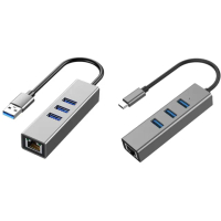 【ZA 喆安】4合1 Type-C/A HUB轉接集線器(支援USB-C RJ45網路/3.2傳輸 適用iPhone/MacBook/iPad/筆電)