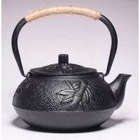 煮茶壺生鐵壺無塗層茶具(規格:黑色松竹梅) 