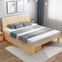 實木床 松木 雙人床 經濟型 現代 簡約 出租房 簡易 單人床 床架 單人加大床架  6尺床架 6ckHJC
