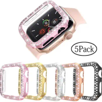 Case for Apple Watch Cover Series 5 4 3 2 1 38MM 42MM Cases Plated Hard Bumper Bling Crystal Diamonds Glitter Frame Protective