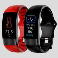 ECG Fitness celet Blood Glucose Smartband Body Temperature Smartwatch Pressure Monitor Watch for Women Waterproof Man Sport