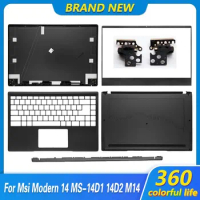NEW LCD Back Cover/Front Bezel/Palmrest/Bottom Case/Hinges For MSI Modern 14 MS-14D1 14D2 14DK M14 Laptop Top Back Case Black