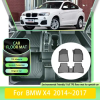 TPE Car Floor Mat For BMW X4 xDrive20i 28i 35i xDrive35d 30d 20d M40i 2014~2017 Leather Pad LHD Foot Rug Carpet Auto Accessories