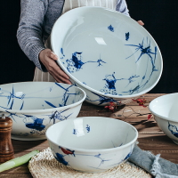 手繪人物陶瓷湯碗中式家用特大碗面碗大號酸菜魚碗大餐具超大碗