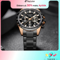Cristiano Aillen Jam Tangan Pria Analog 8891 Rantai Stainless Steel Chronograph Kaca Sapphire Water 