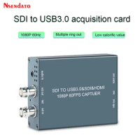1080P 60FPS Dual SDI HDMI USB3.0 Video Capture Grabber Card Box Dongle Video Game Capture for Live Streaming Broadcast OBS DVD