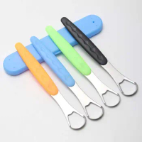 Portable Oral Care Tools Hygiene Health Stainless Steel Fresh Breath Tongue Brush Dental Care Tongue Scraper Tongue Cleaner
