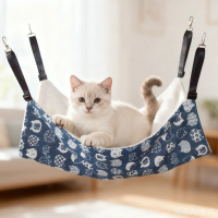 Canvas Cat Cage Hammock Soft Hanging Cat Bed Adjustable Length Pet Cat Swing Bed Breathable Durable 