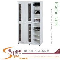《風格居家Style》(塑鋼材質)3.2×高6尺開門鞋櫃-白色 134-02-LX